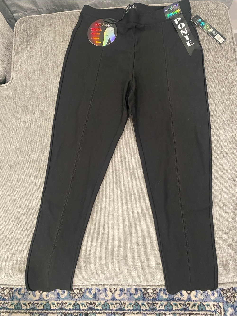 Kay Unger Black Ponte Leggings